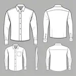 white button-up long-sleeve shirt with a collar image